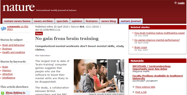 no gain from brain training